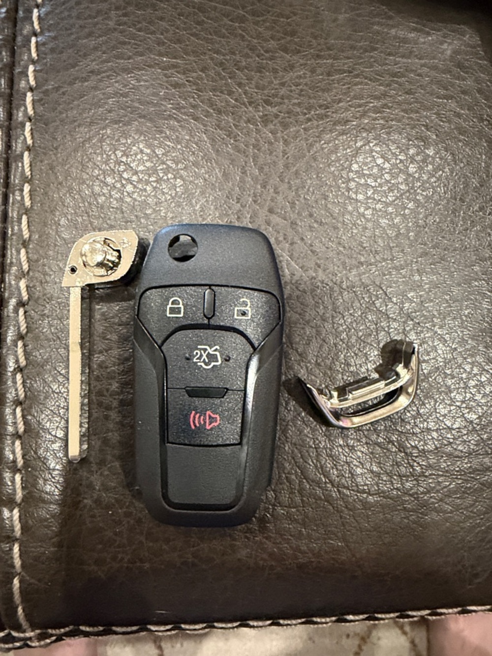 Black remote key fob replacement for Ford.